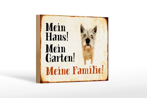 Holzschild Hund 18x12 cm Yorkshire mein Haus Garten Familie Dekoration