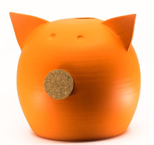 Piggy bank CHALK LARGE ORANGE