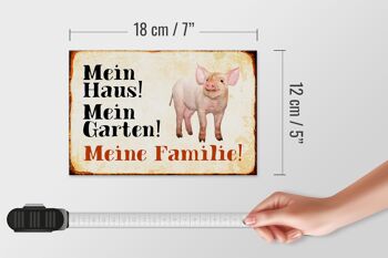 Panneau en bois animaux 18x12 cm cochon ma maison jardin décoration familiale 4