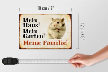 Panneau en bois animaux 18x12 cm hamster ma maison jardin décoration familiale 4