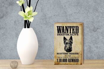 Panneau en bois chien 12x18 cm recherche Terrier écossais décoration 3