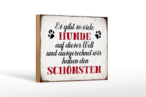 Holzschild Spruch 18x12 cm es gibt so viele Hunde Geschenk Dekoration