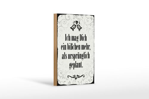 Holzschild Spruch 12x18 cm ich mag dich ein bisschen mehr Dekoration