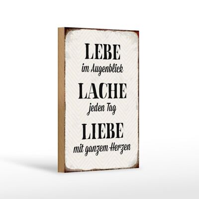 Wooden sign saying 12x18 cm Live laugh every day love decoration