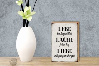 Panneau en bois disant 12x18 cm Live Laugh Every Day Love Décoration 3