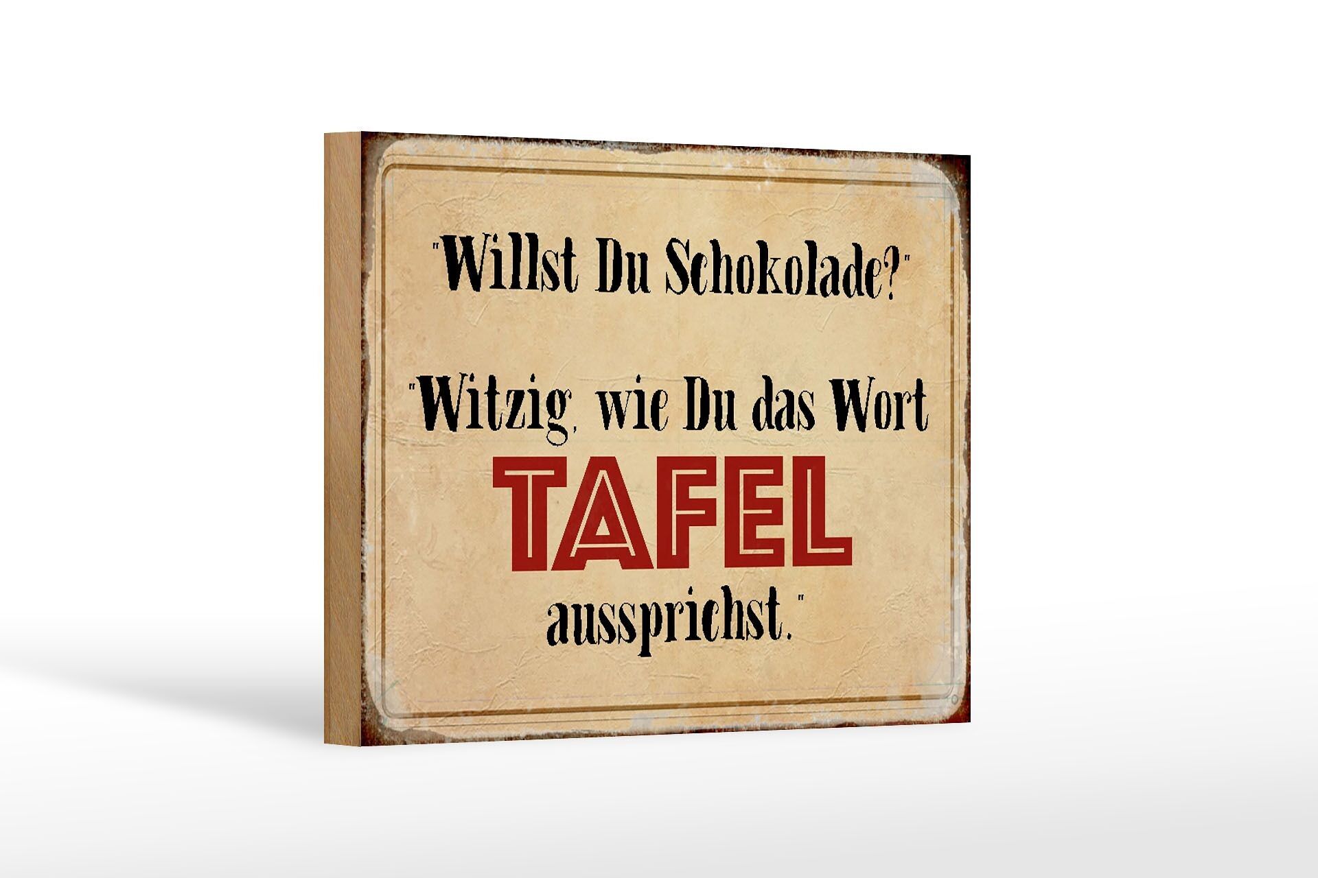 Cartello in legno con scritta 18x12 cm vuoi una divertente decorazione al cioccolato