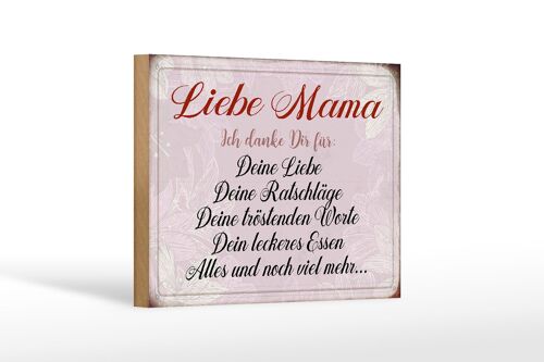 Holzschild Spruch 18x12 cm liebe Mama ich danke dir Liebe Dekoration