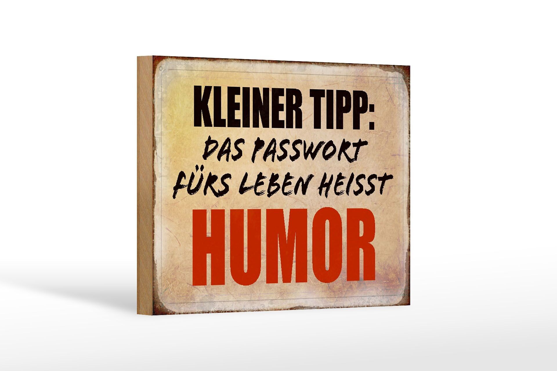 Holzschild Spruch 18x12 cm kleiner Tipp das Passwort Humor Dekoration