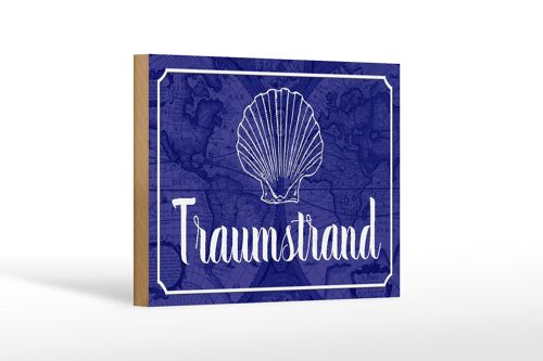 Holzschild Spruch 18x12 cm Traumstrand Meer Urlaub Dekoration