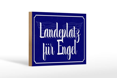 Holzschild Spruch 18x12 cm Landeplatz für Engel Geschenk Dekoration