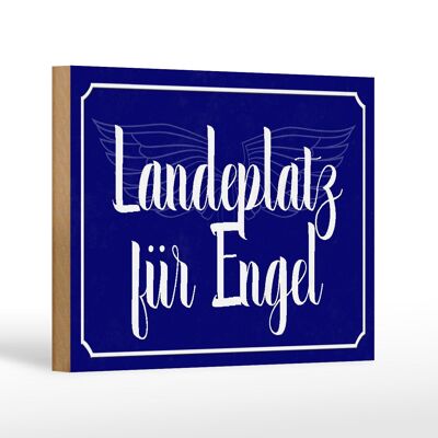Holzschild Spruch 18x12 cm Landeplatz für Engel Geschenk Dekoration