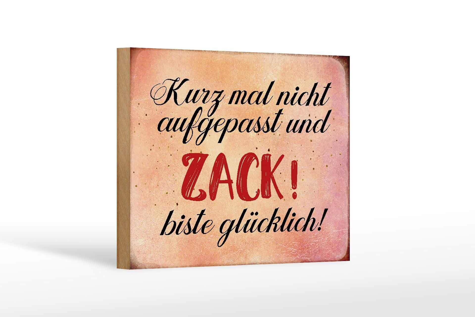 Cartello in legno con scritta "Non prestare attenzione e sii felice" decorazione 18x12 cm