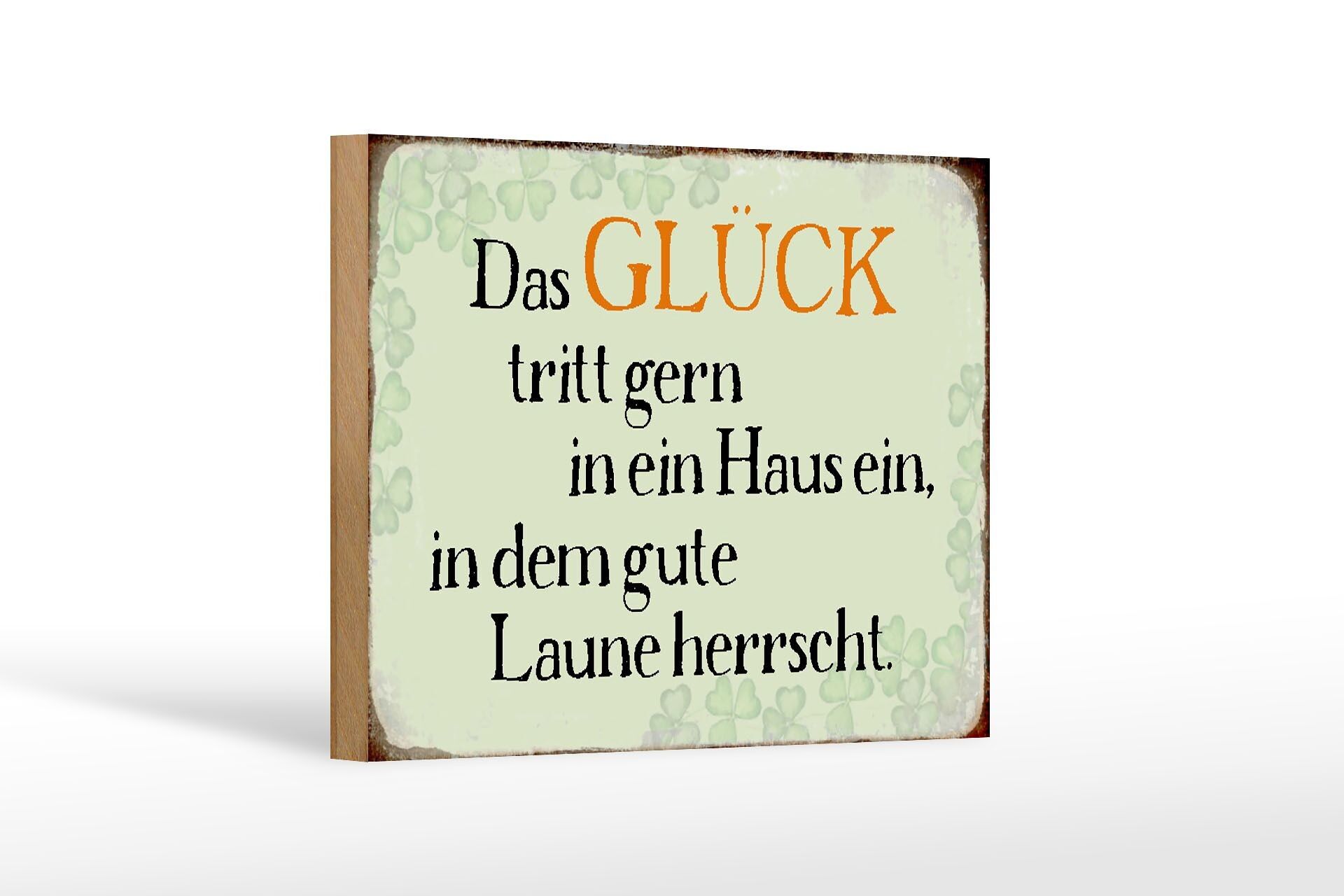 Cartello in legno con scritta 18x12 cm La felicità è una decorazione di buon umore