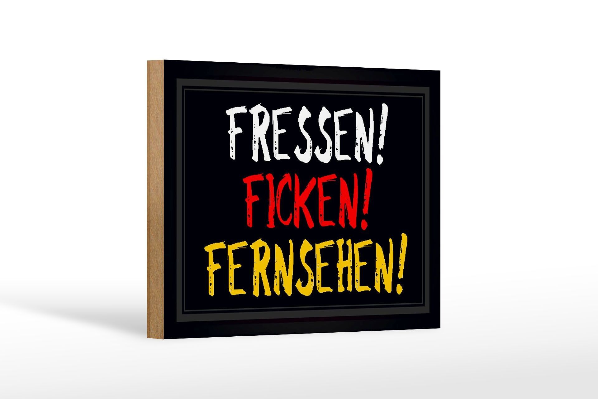 Cartello in legno con scritta 18x12 cm Decorazione TV Mangia Scopata