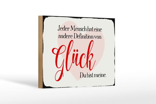 Holzschild Spruch 18x12 cm jeder Mensch Glück du bist meine Dekoration