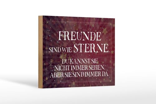 Holzschild Spruch 18x12 cm Freunde sind wie Sterne Geschenk Dekoration