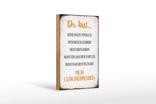 Holzschild Spruch 12x18 cm du bist mein Lieblingsmensch Dekoration