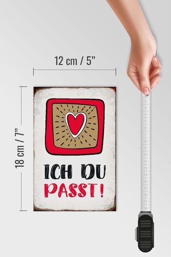 Panneau en bois disant 12x18 cm I you fit heart love decoration 4