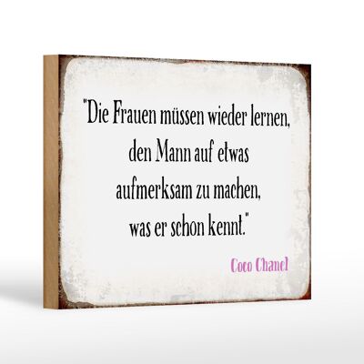 Holzschild Spruch 18x12 cm Frauen müssen nicht lernen Mann Dekoration