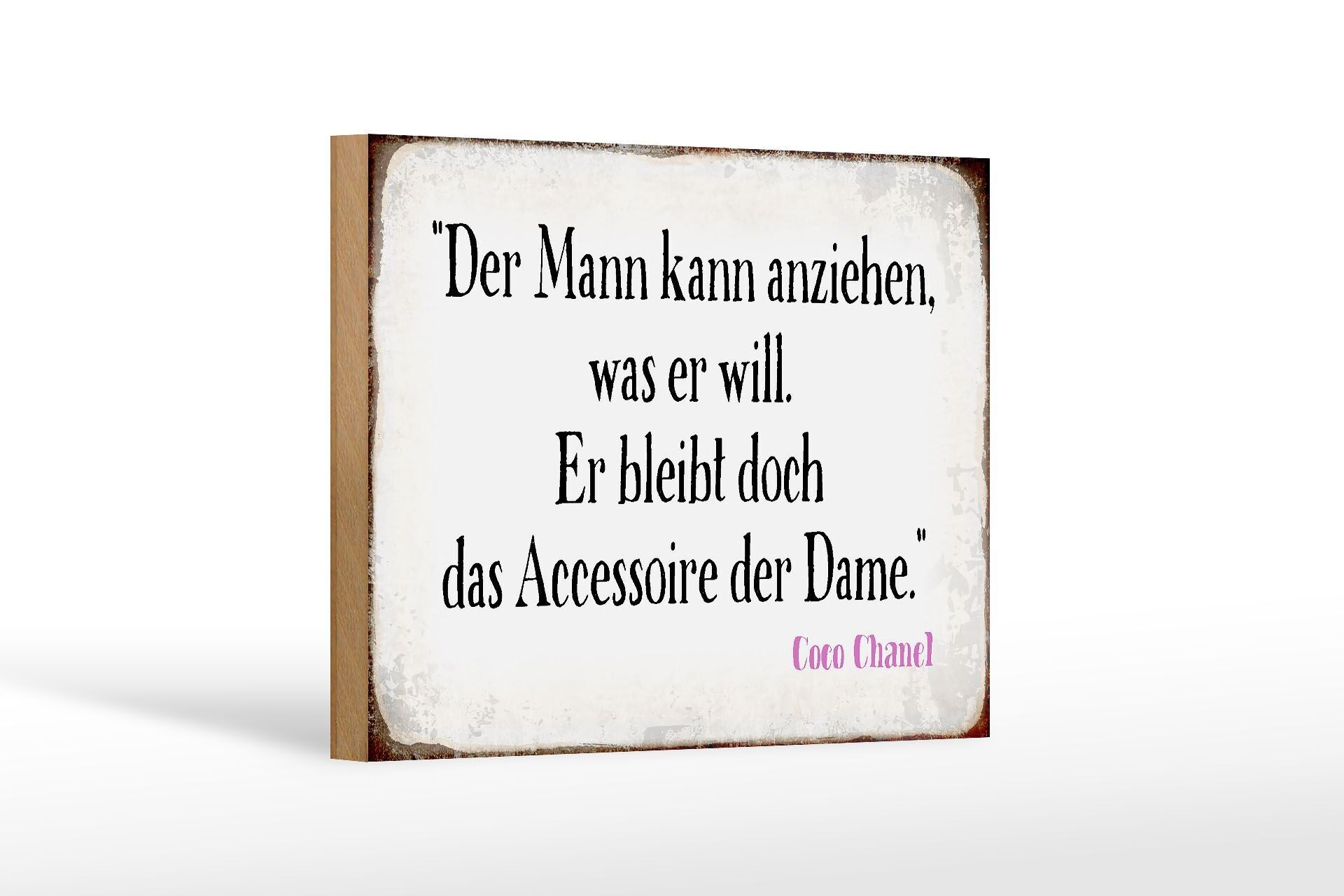 Cartello in legno con scritta 18x12 cm l'uomo può indossare qualunque decorazione desideri