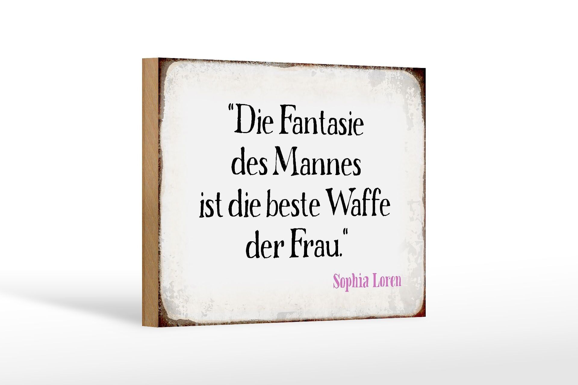 Cartello in legno con scritta 18x12 cm fantasia della migliore arma dell'uomo