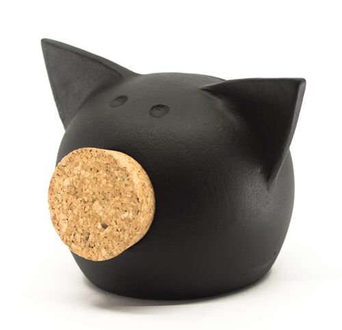 Piggy bank CHALK EXTRA SMALL BLACK