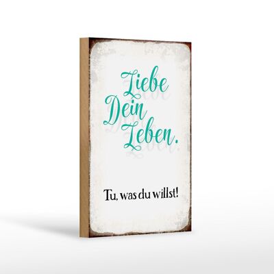 Cartel de madera que dice 12x18 cm ama tu vida haz lo que quieras decoración