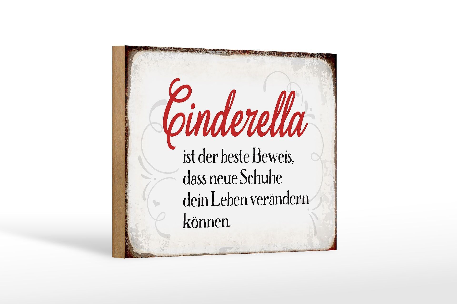 Wooden sign saying 18x12 cm Cinderella best proof shoes decoration