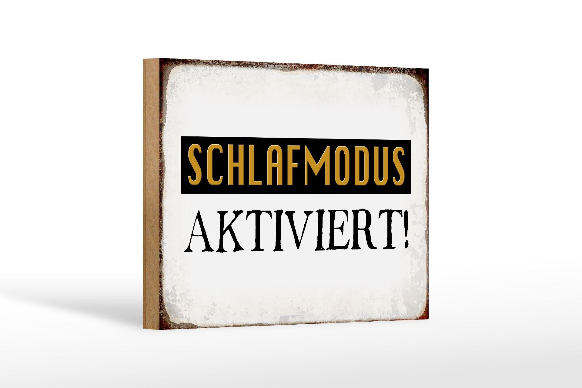 Cartello in legno con scritta 18x12 cm modalità sonno attivata, decorazione regalo
