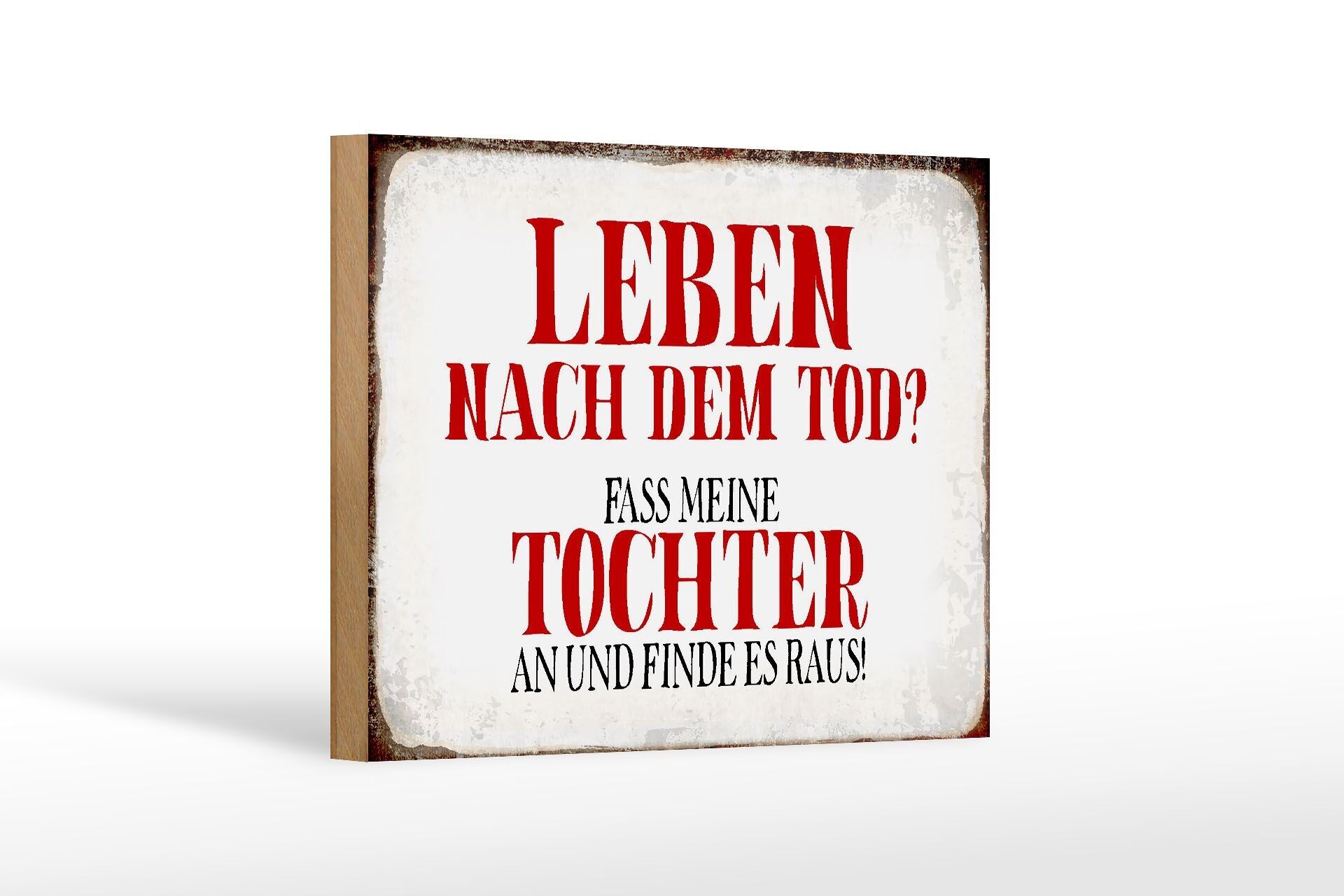 Cartel de madera que dice 18x12 cm La vida después de la muerte toca la decoración de la hija