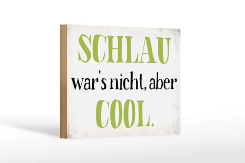 Holzschild Spruch 18x12 cm schlau war`s nicht aber cool Dekoration