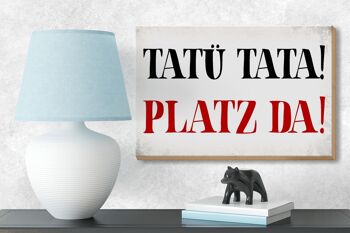 Panneau en bois disant 18x12 cm Tatü Tata Platz da décoration cadeau 3