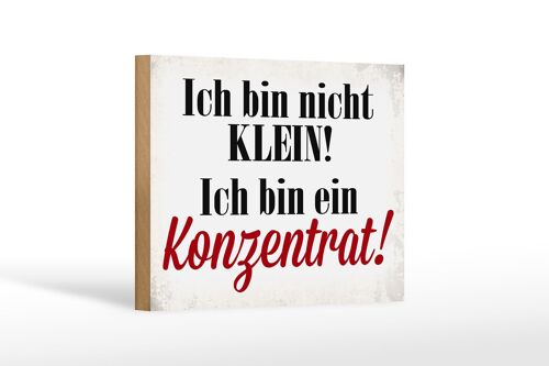 Holzschild Spruch 18x12 cm bin nicht klein bin Konzentrat Dekoration