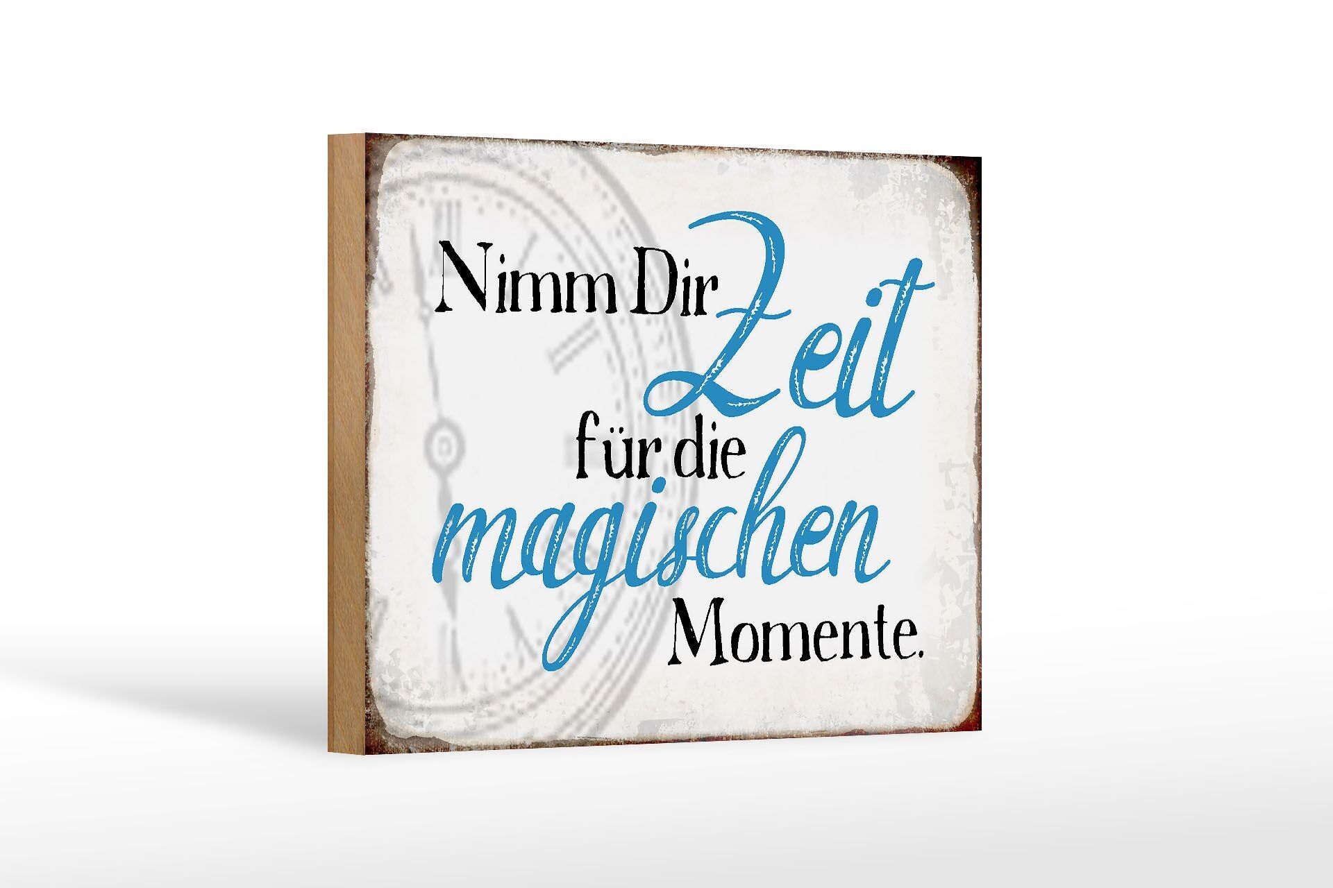 Cartello in legno con scritta 18x12 cm prenditi del tempo per decorare momenti magici