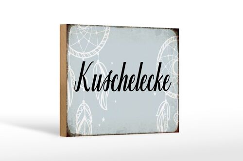 Holzschild Spruch 18x12 cm Kuschelecke Geschenk Dekoration