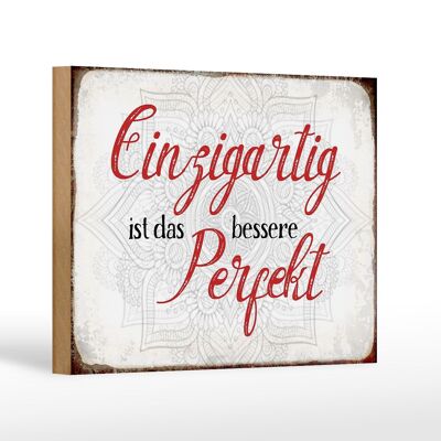 Holzschild Spruch 18x12 cm einzigartig ist besseres Perfekt Dekoration