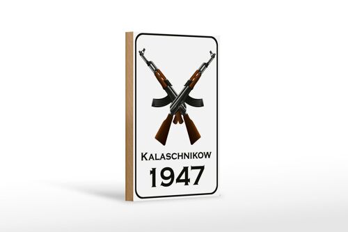 Holzschild Gewehr 12x18 cm Kalaschnikow 1947 Dekoration
