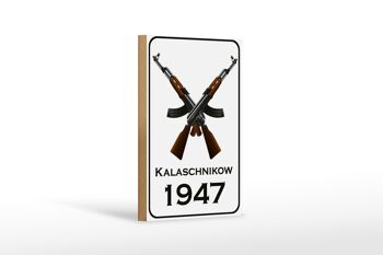 Panneau en bois Fusil 12x18 cm Décoration Kalachnikov 1947 1