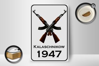 Panneau en bois Fusil 12x18 cm Décoration Kalachnikov 1947 2