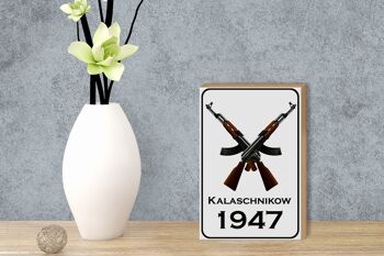 Panneau en bois Fusil 12x18 cm Décoration Kalachnikov 1947 3
