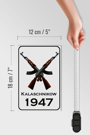 Panneau en bois Fusil 12x18 cm Décoration Kalachnikov 1947 4