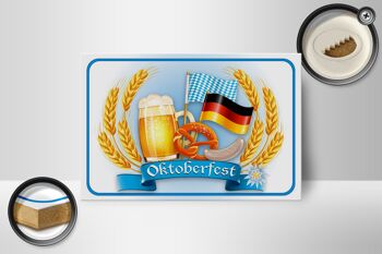 Panneau en bois note 18x12 cm décoration de saucisse de bretzel de bière Oktoberfest 2