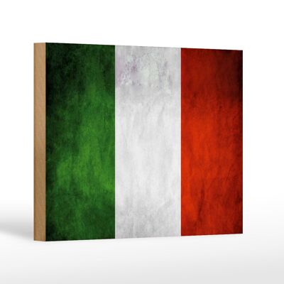 Cartello bandiera in legno 18x12 cm decorazione bandiera Italia