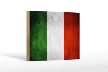 Drapeau panneau en bois 18x12 cm, décoration drapeau italien 1