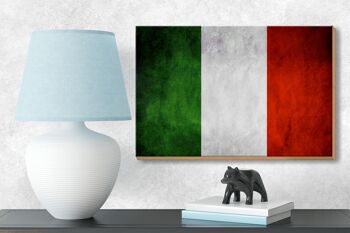 Drapeau panneau en bois 18x12 cm, décoration drapeau italien 3