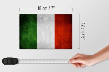 Drapeau panneau en bois 18x12 cm, décoration drapeau italien 4
