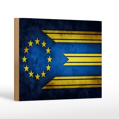 Bandera de madera 18x12 cm decoración bandera de Europa