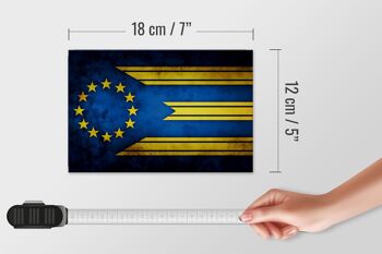 Drapeau panneau en bois 18x12 cm, décoration drapeau Europe 4