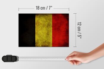 Drapeau panneau en bois 18x12 cm décoration drapeau Belgique 4