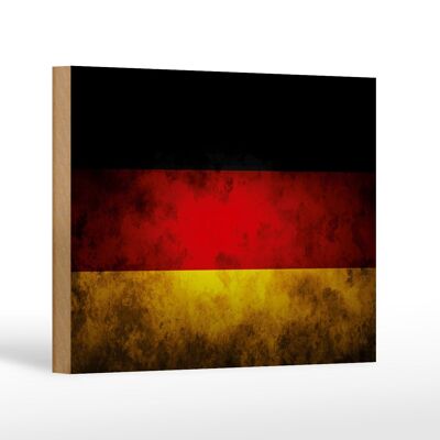 Cartello bandiera in legno 18x12 cm Decorazione bandiera Germania